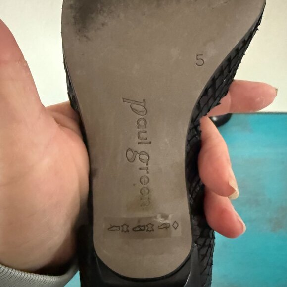 Paul Green Julia Black Reptile Snake Dorsay Kitten Heel Shoes Size 7. - Picture 8 of 9